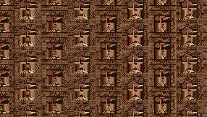 Eagle pattern with geometric tribal designs