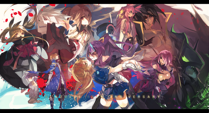 Blazblue characters celebrating anniversary