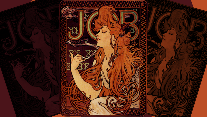 Job cigarette advertisement by Alphonse Mucha