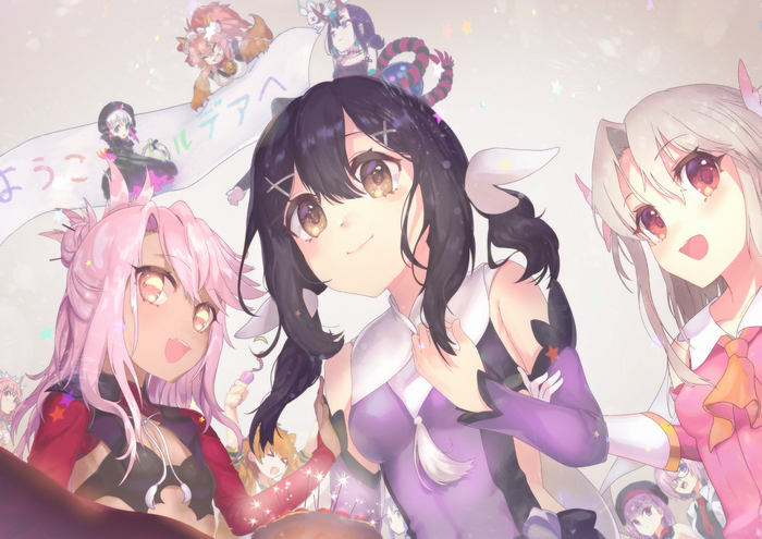 Anime girls from Fate/kaleid liner Prisma Illya and Fate/Grand Order