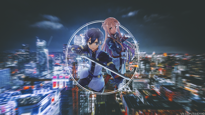 Kirito and Asuna from Sword Art Online in 4K