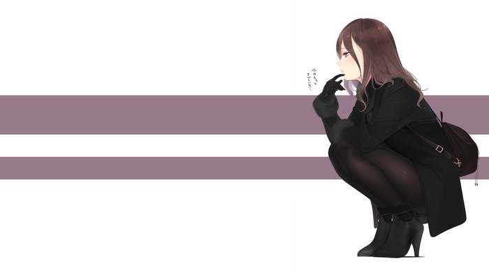 Anime Girl in Black Coat and Gloves Profile