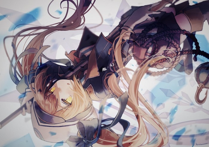 Anime girl with yellow eyes and blonde hair