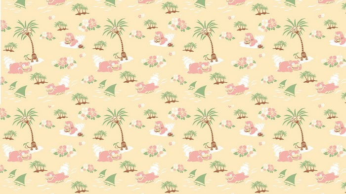 Slowpoke from Pokémon Hawaiian pattern
