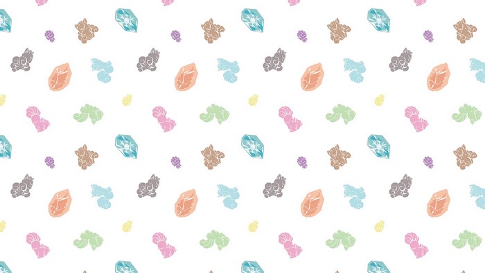 Pokémon pattern with various Pokémon and crystals
