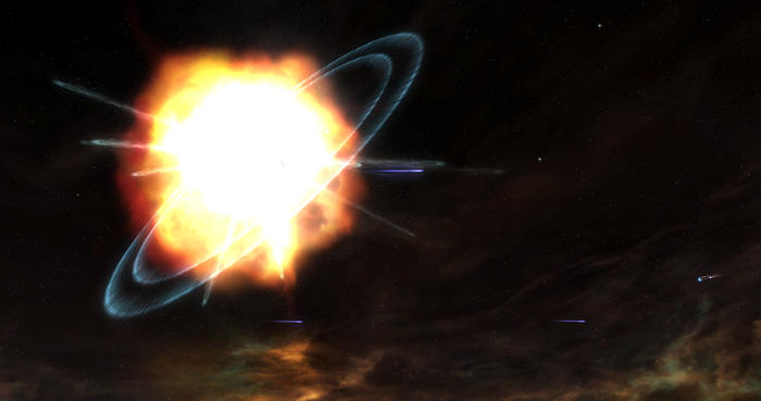 Explosion and ships in Sins of a Solar Empire