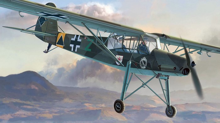 Artwork of a German World War II reconnaissance aircraft