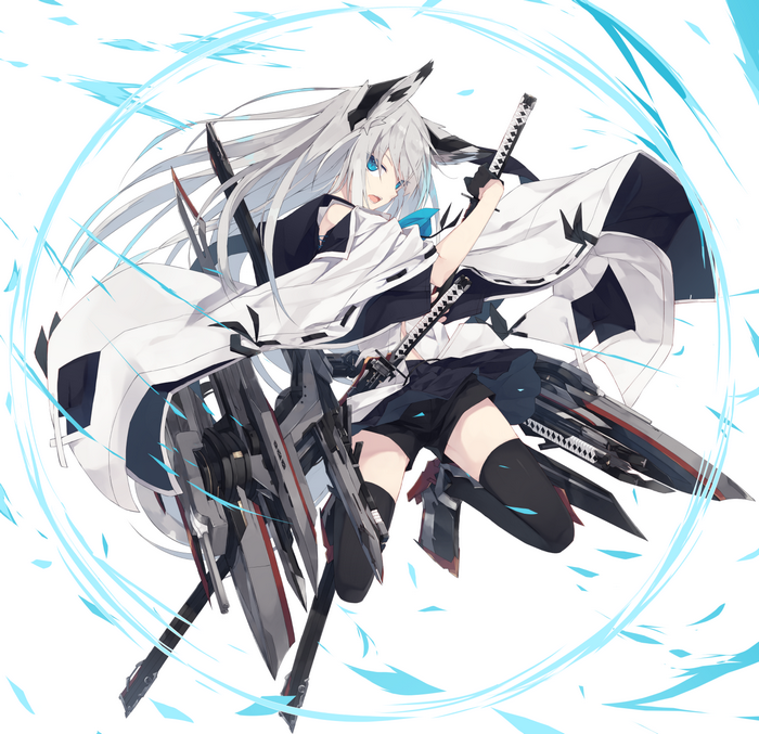 Kawakaze from Azur Lane with Katana