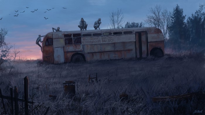 Creepy Creatures on Abandoned Chernobyl Bus
