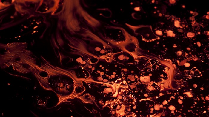 Abstract colorful liquid with bubbles