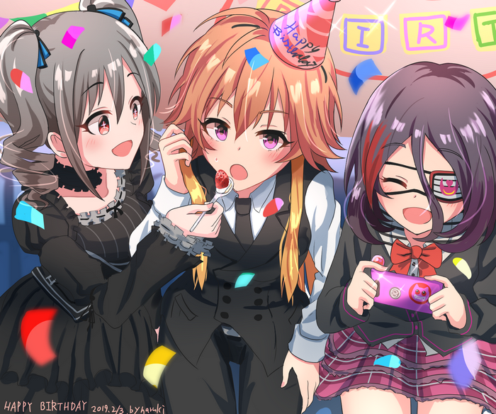 Anime girls celebrating a birthday
