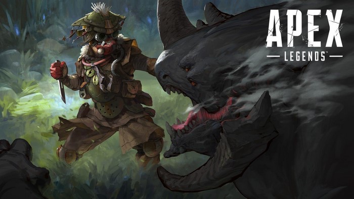 Bloodhound fighting a creature in Apex Legends