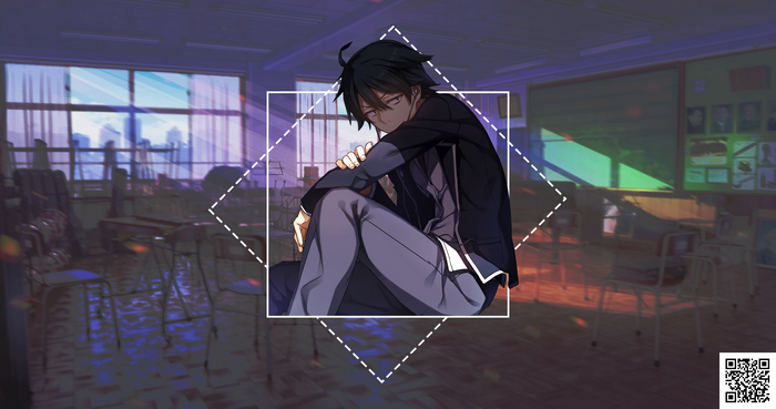 4K Hikigaya Hachiman from Yahari Ore no Seishun Love Comedy wa Machigatteiru in school