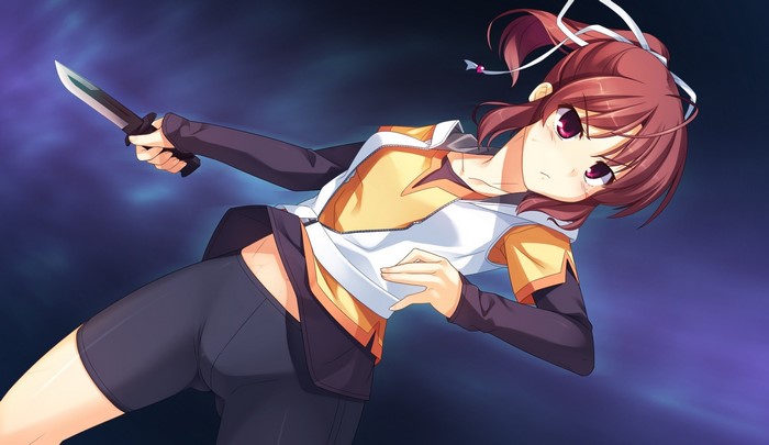 Anime girl with knife