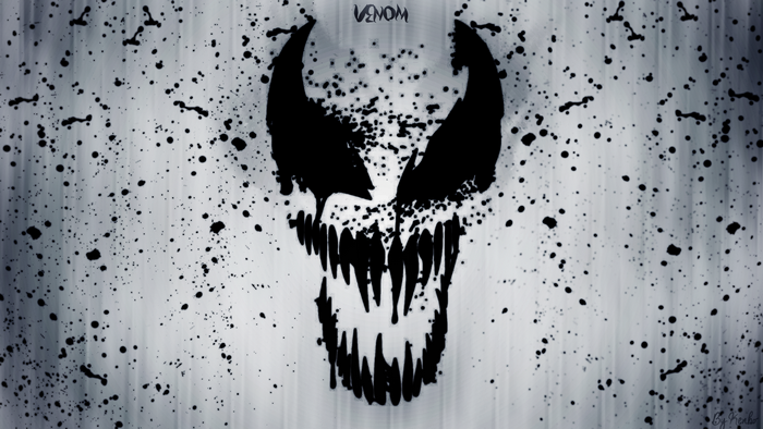 Venom logo with black splatters