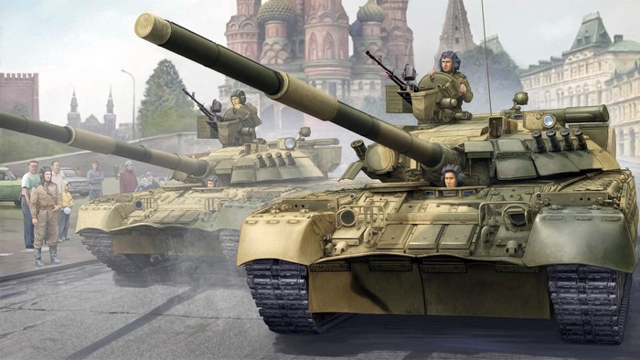 Tanks in Moscow near Saint Basil's Cathedral