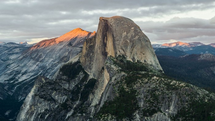 Half Dome in Yosemite National Park at sunset