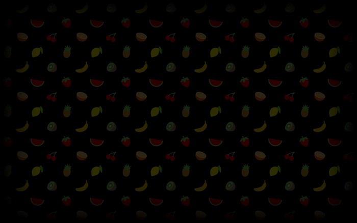 Fruit pattern with bananas, watermelons, pineapples, strawberries, lemons, kiwis, and cherries