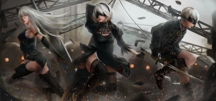 4K, anime girls, Nier: Automata, video games, video game art, anime, HD ...