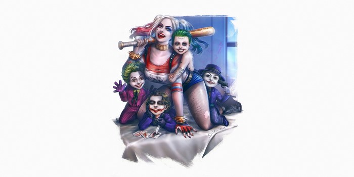 Harley Quinn with Joker children artwork