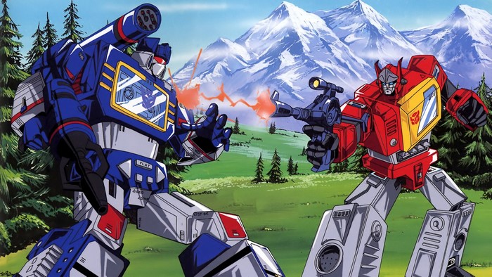 Soundwave and Blaster from Transformers G1 fighting