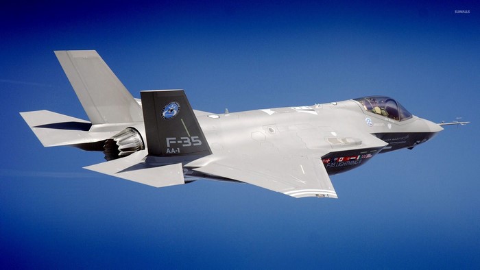 F-35 Lightning II military aircraft in flight