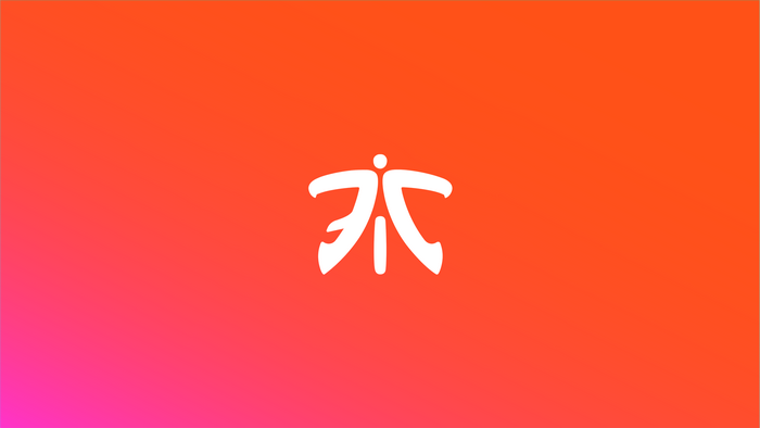 Fnatic logo on orange and pink gradient background
