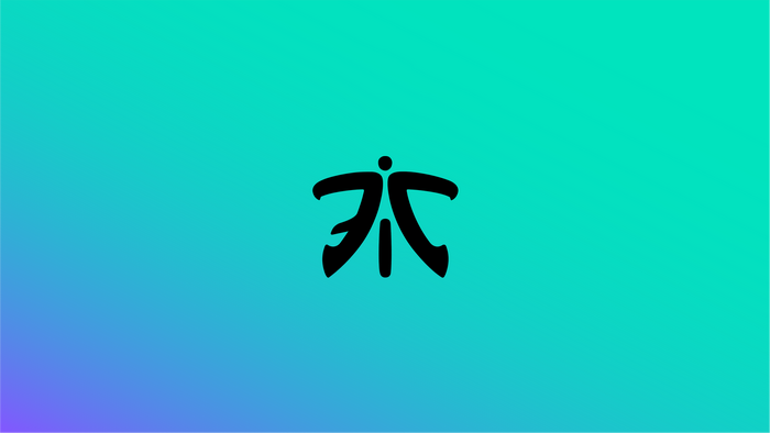Fnatic logo on a cyan and blue gradient