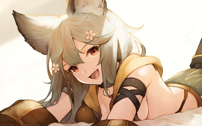 Anime girl with fox ears from Granblue Fantasy