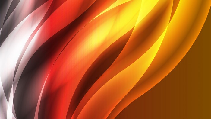 Abstract flowing lines of red, yellow, and orange