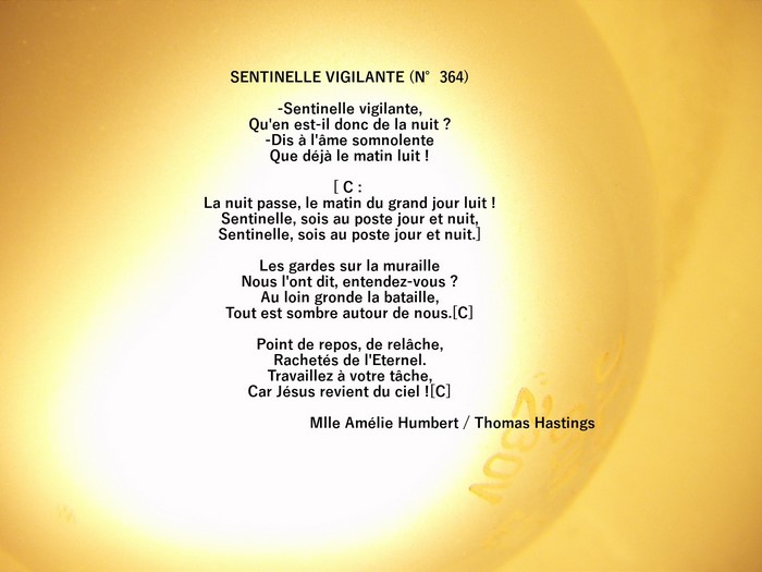Sentinelle Vigilante (N° 364) Poem