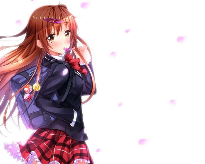 Nibutani Shinka from Chuunibyou demo Koi ga Shitai! with lollipop