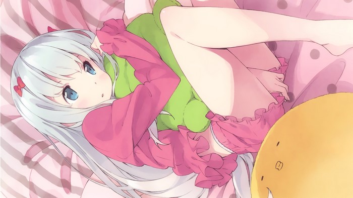 976444 4k Izumi Sagiri White Hair White Skin Anime Girls Blue Eyes Fan Art Anime