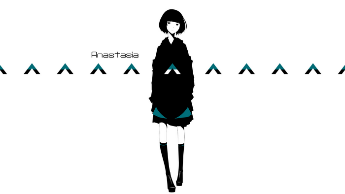 Anastasia anime girl with short black hair