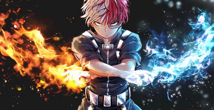 Shoto Todoroki Anime Fire and Ice Powers