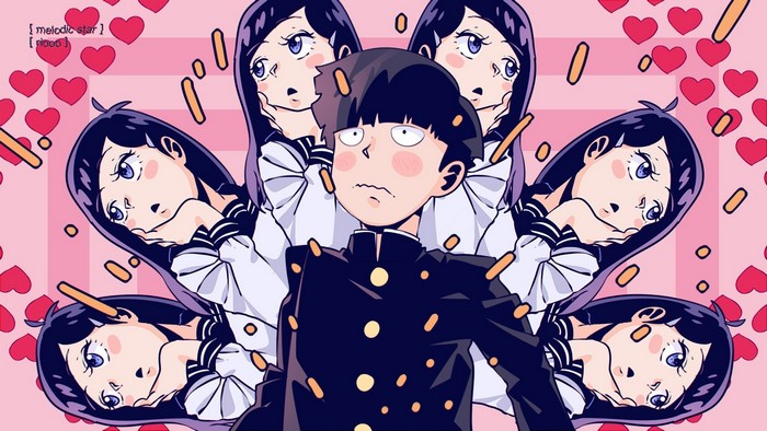 Mob Psycho 100 with multiple anime girls