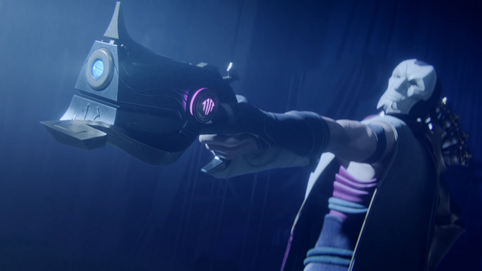 Jhin from League of Legends holding a gun