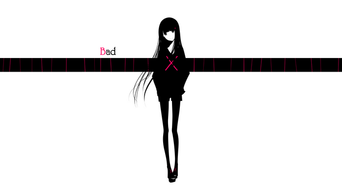 Anime girl with long hair and shorts