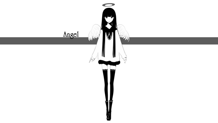 Angel girl with wings and halo