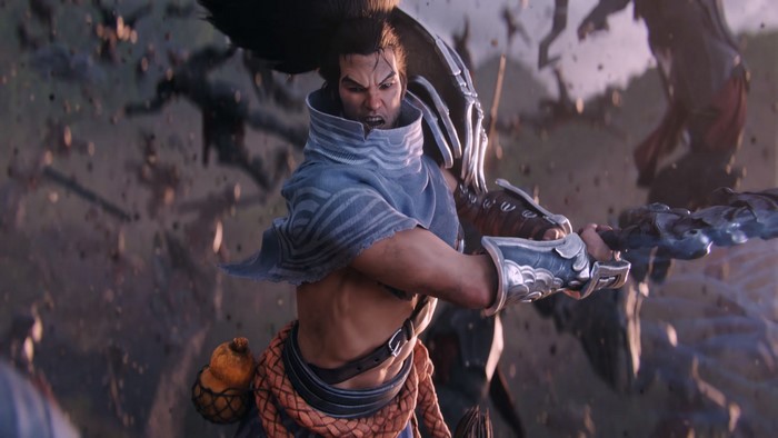 Yasuo from League of Legends in combat