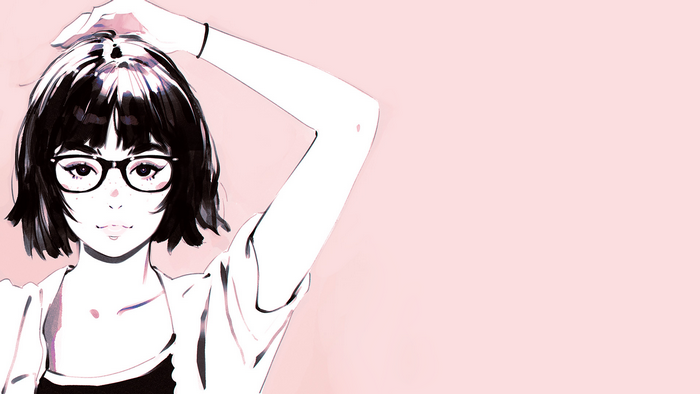 Girl with glasses by Ilya Kuvshinov