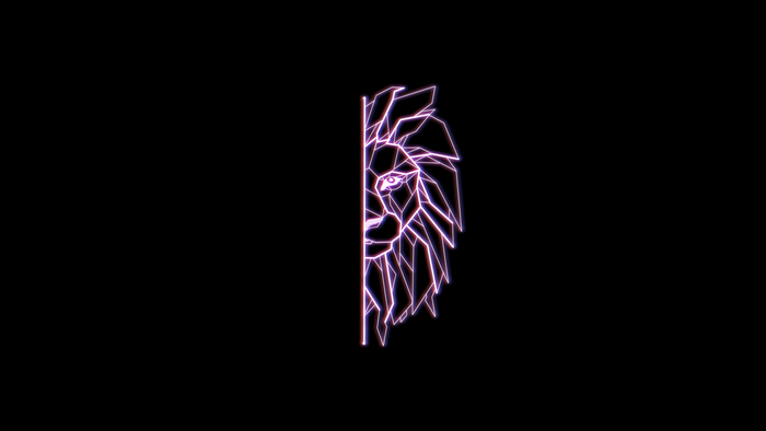 Abstract geometric lion head outline