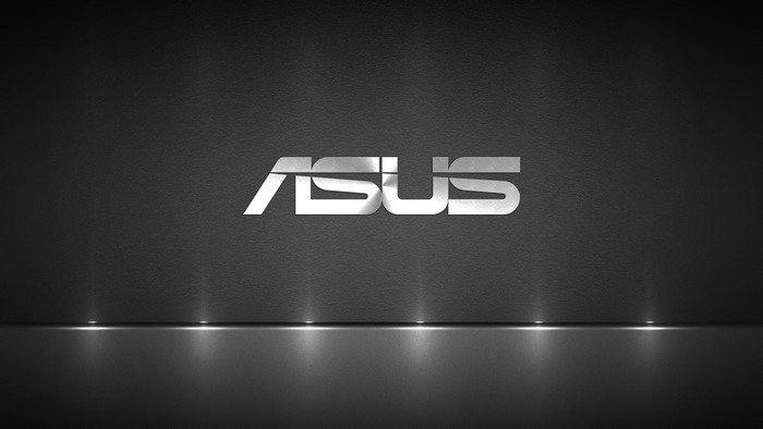 ASUS logo on a textured gray background