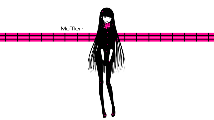 Anime girl with long black hair and scarf