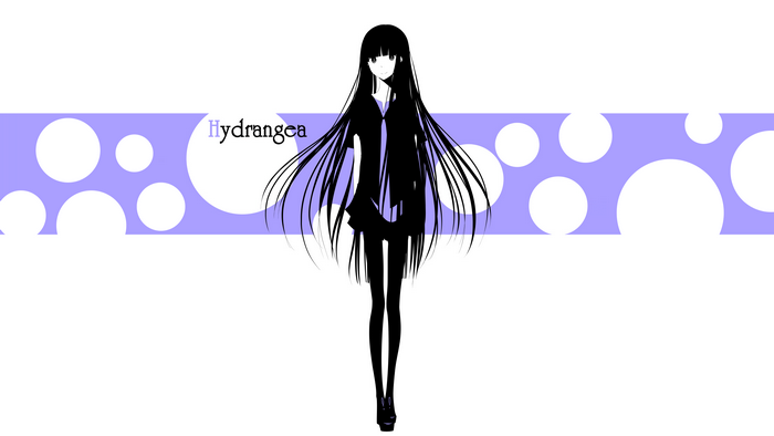 Anime girl with long black hair and dress