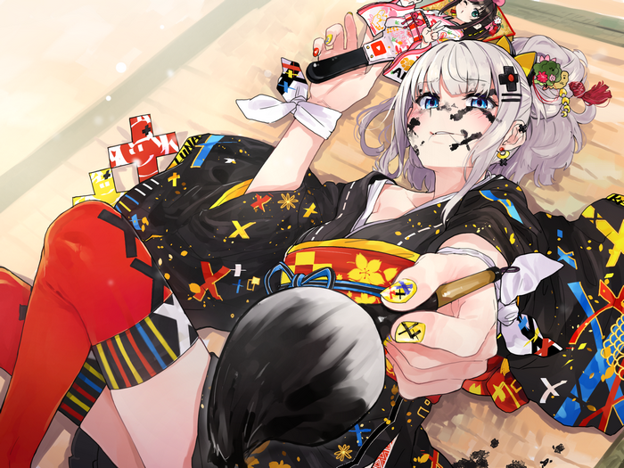 Kaguya Luna painting with black ink
