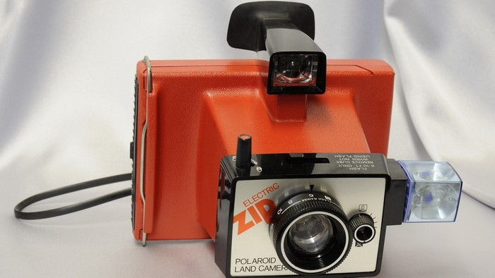 Orange Polaroid Electric Zip Land Camera