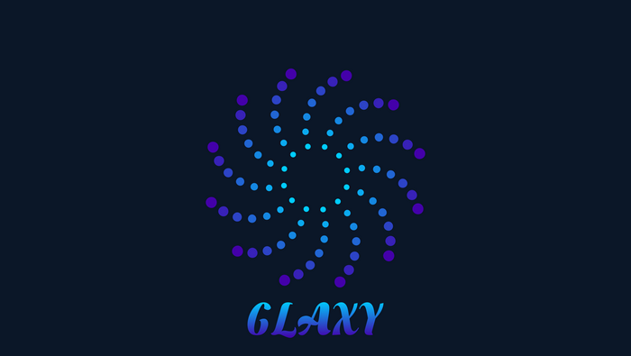 Galaxy logo with swirling dots and text