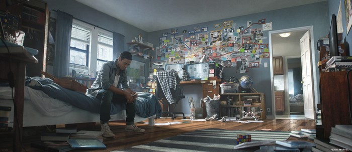 Spider-Man's messy room concept art