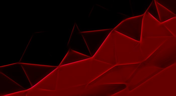 Abstract red geometric lines on black background